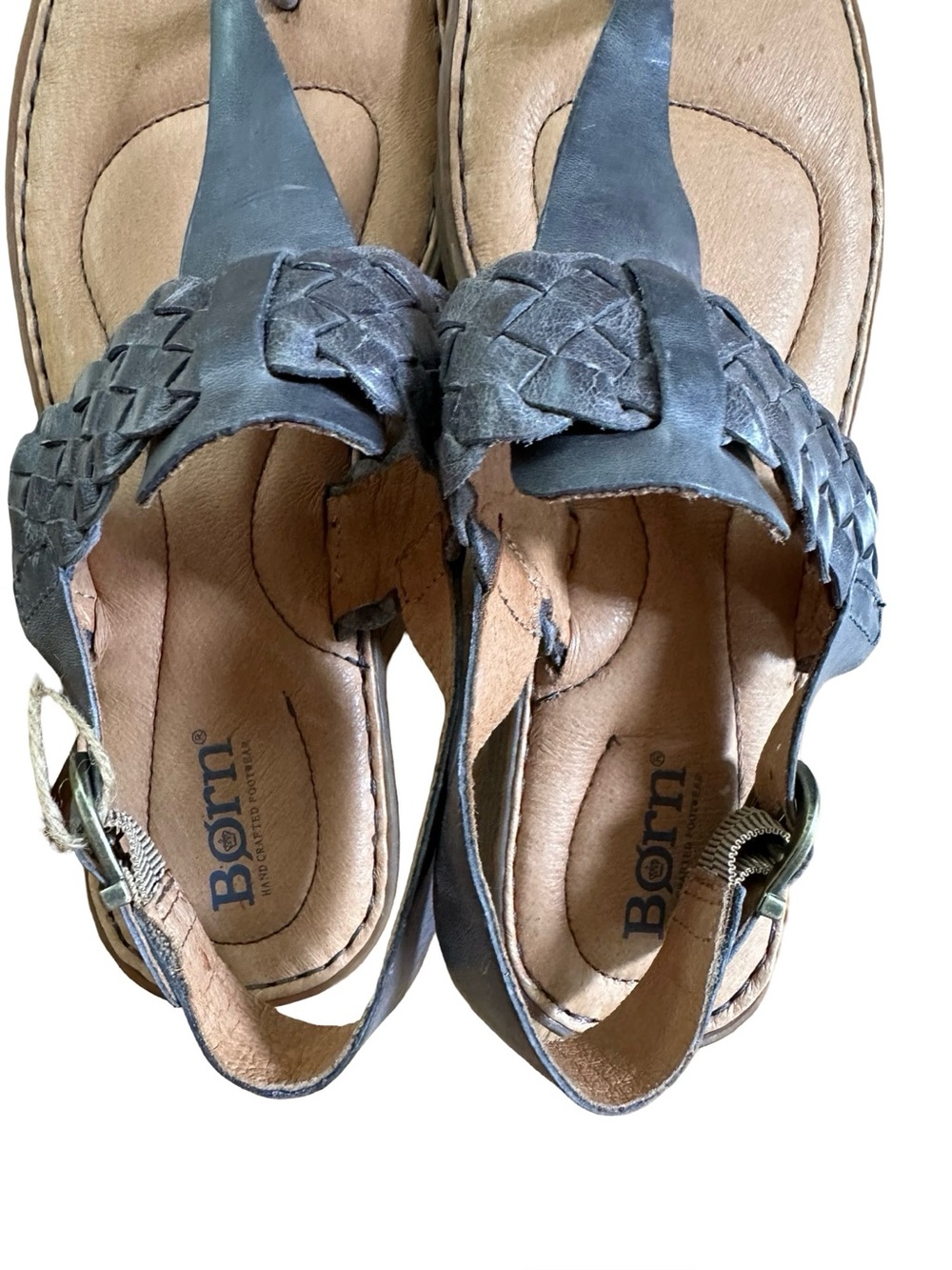 NWT Born Leather Braided Thong Sandal Gray Sz 9 - Picture 3 of 8
